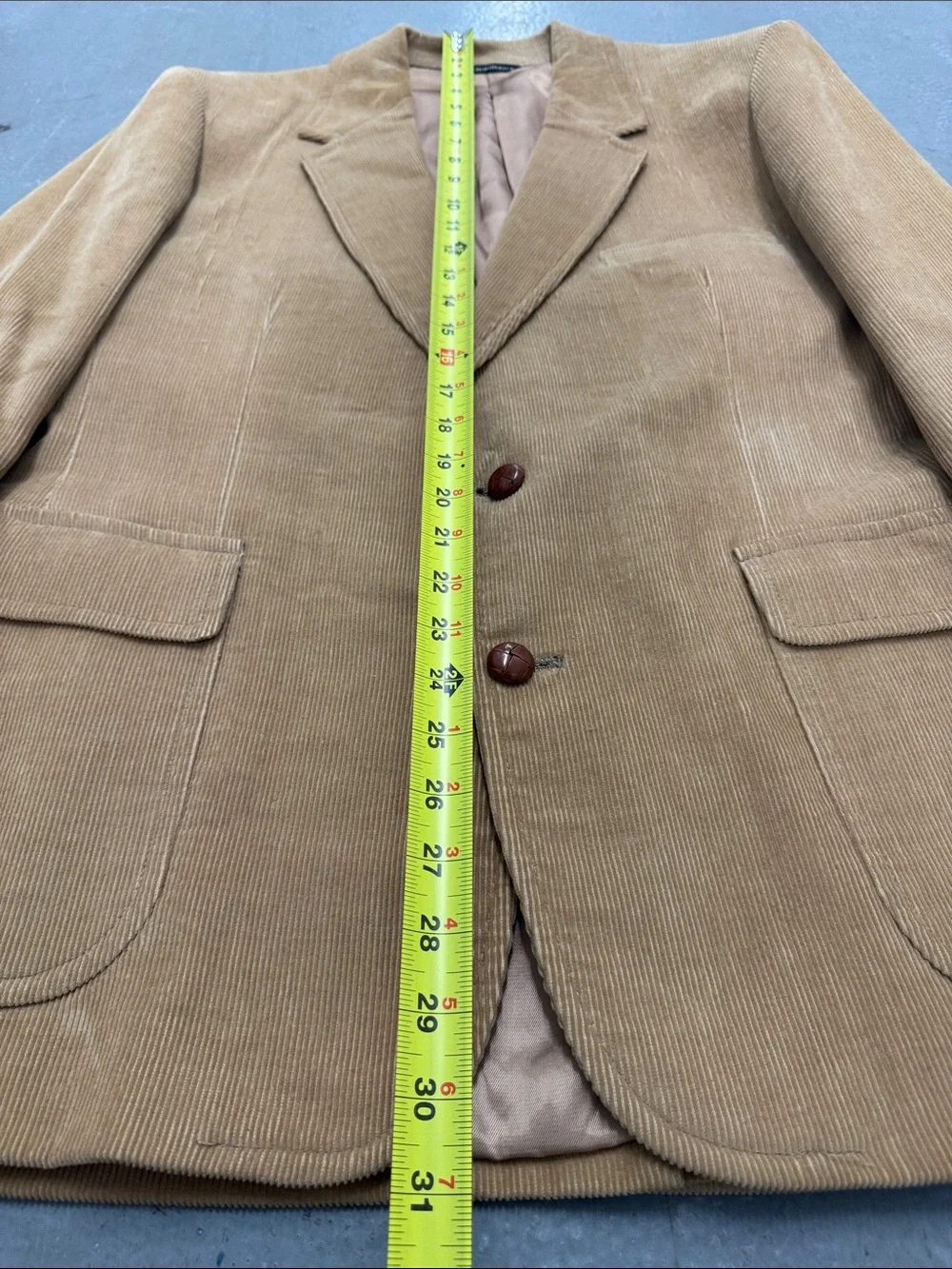VTG Men's Three-Piece Corduroy Suit in Mustard - Classic Vest, Jacket & Pants 42